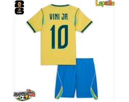Brasilia Vinicius Junior #10 Kotipaita Lapsille MM-kisat 2026 Lyhythihainen (+ shortsit)